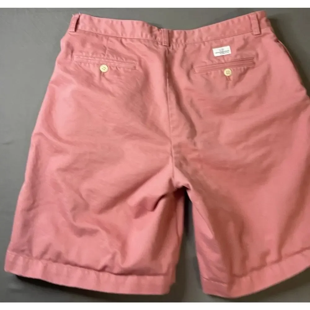 Vineyard Vines Club Shorts Pink Salmon Size 35 Chino Flat Front Excellent